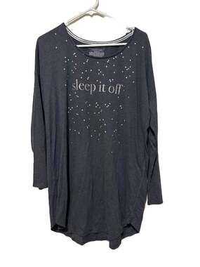 Victoria's Secret Charcoal Gray "sleep it off" Long Sleeve Nightshirt